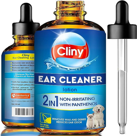 Cat & Dog Ear Cleaner Drops & Wash Solution - Yeast Otic Infection Treatment & Itchy Ear Relief for Pet - Wax Remover & Flush Remedy for Any Pets